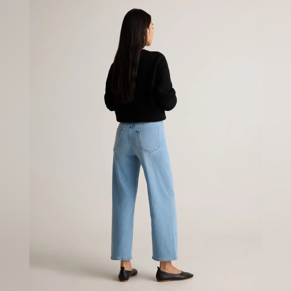 Quince Bella Stretch Patch Pocket Wide Leg Jeans - Picture 3 of 8